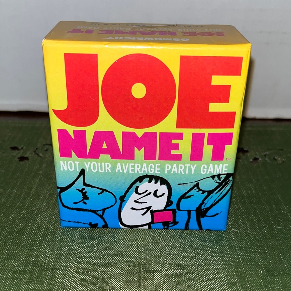 Joe Name It Party Card Game - Red, Yellow, and Blue